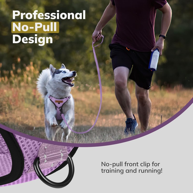 FAYOGOO Dog Harness, No Choke Front Clip Dog Reflective Harness,