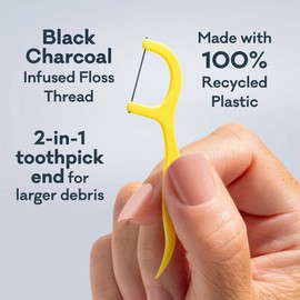 GRIN Ultra Clean Floss Picks Charcoal Infused 80pk