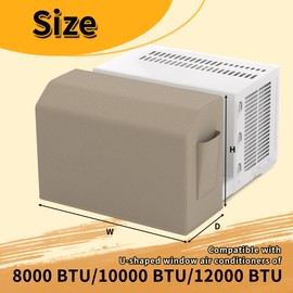 LBG Products Indoor Air Conditioner Covers for U-Shaped 8000/10000/12000 BTU Unit, All Side Covered,with Convenient Storage Side Bag,Window AC Cover for U AC Inside Unit,Block Cold Draft and Dust