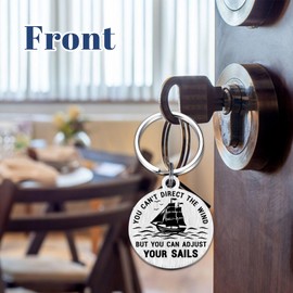 DGXMD Boat Gifts for Men Women - Metal Engraved Boat Keychain - Funny Boating Gifts for Men Women Fisherman Boatowner Sailor