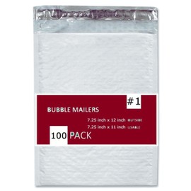 100 PC #1 7.25x12 Inches 100 Pack Inches Poly Bubble Mailers Shipping Padded Envelopes Self Seal Waterproof Cushion Envelopes