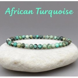 Unbranded Natural African Turquoise Stretch Bracelet 4mm Beads Reiki Healing Crystal Gifts