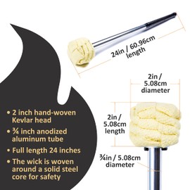 FIRE MECCA Fire Breathing Torch –Fire Breathing Wand - 2 Inch Kevlar Head – 24 Inches Long – Fire Spitting, Blower, Fire Flow, Fire Spinning, Circus, Dance Prop – for Festivals & Ceremonies