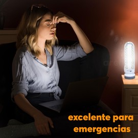 Archy Lampara LED Recargable de Emergencia 3 Modos en 1 Foco 18 leds Linterna de Mano Portátil Ligera Gancho para Colgar + Ranura para pilas Extra (LAM5683)