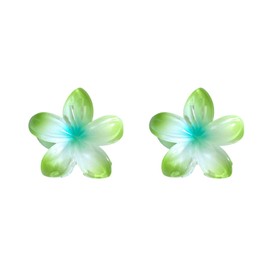 Funny Flower Hair Clips,Acrylic Acetate Claw Clip,Colorful Flower Hair Clips for Women,Pack of 2,Green