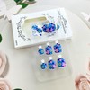 Blue Purple Flower Press on Toenails Matte Gradient False Toenails
