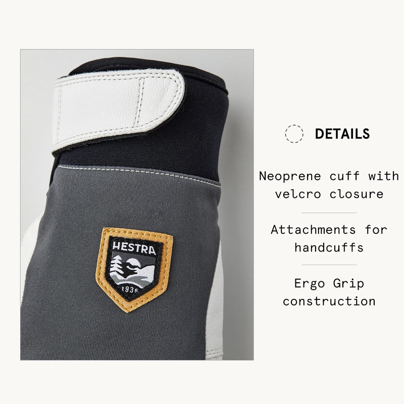 Hestra Ergo Grip Active Glove 2024 Grey/Off White, 8