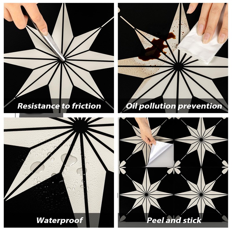 RomDeco Peel and Stick Floor Tiles: 10pc 11.81 * 11.81in