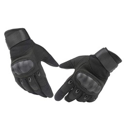 HIKEMAN Full Finger Half Finger Gloves for Men Women Touch Screen Hard Knuckle Gloves for Outdoor Sports Work Suitable for Cycling Motorcycle Hiking Climbing Lumbering Heavy Industry(Black, L)