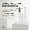 MaisoNovo Soap Dispenser 3-Piece Set | 16.9oz White Bottles with