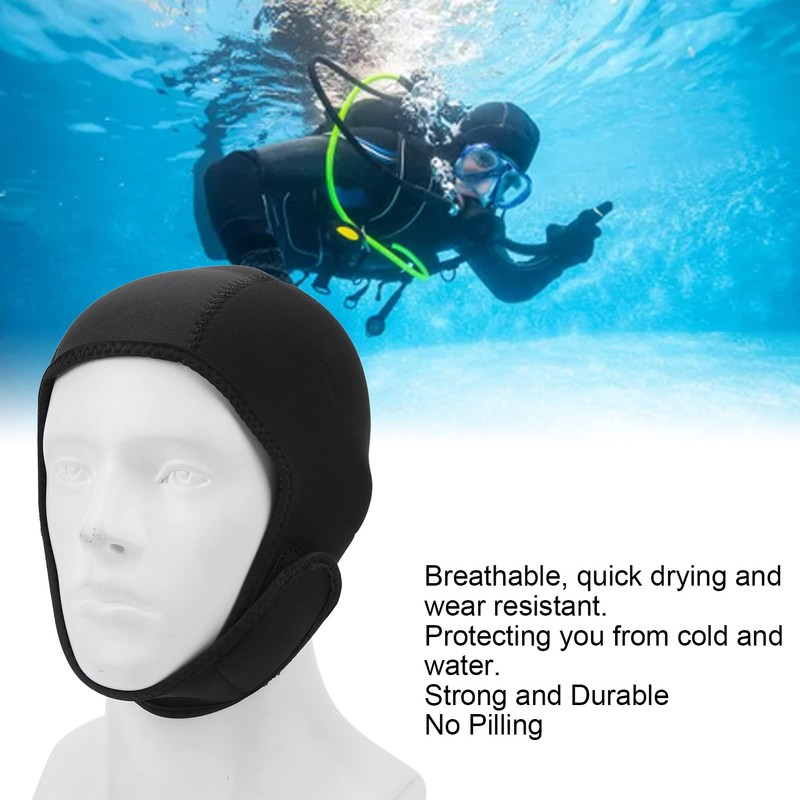 UPALDHOU Wetsuit Hood, Unisex Quick Drying Swim Hood Rubber Wetsuit