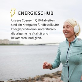 240 Coenzym Q10 Tabletten Hochdosiert | 100mg pro Tagesdosis | Leicht zum Schlucken | 4 Monate Vorrat | für Herzgesundheit & Energie | Vegan | 240 Tabletten