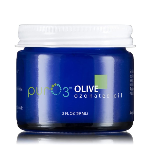 PurO3 Ozonated Olive Oil - Fully Ozonated - Glass Jars 2 Oz