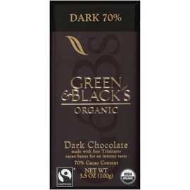 Green & Black's Organic Dark Chocolate, 70% Cacao, 3.5 Ounce, Pack of 1