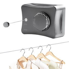 IHKFILAN Retractable Clothesline Indoor, Stainless Steel Retracting Washing Line, Non-Sagging Outdoor Clothes Line 210 Inch, Grey Wall Mounted Clothesline