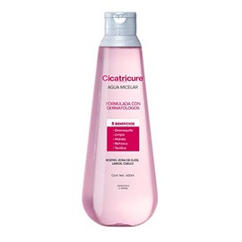 CICATRICURE Agua Micelar, Desmaquilla, limpia, hidrata, refresca y tonifica, Remueve impurezas en rostro, ojos, labios y cuello, Botella con 400ml    