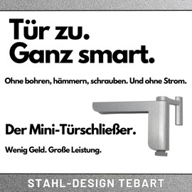 stahl-design-tebart ClipClose SDT34677-002 Door Closer / Mini Door Closer in White // Good for Energy Saving // Easy Installation // Good for Pets
