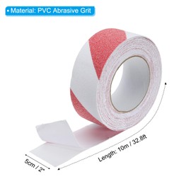PATIKIL 5cm x 10 Meters Anti Slip Traction Tape, Non-Slip Grip Tape Non Skid Tread Safety Tape for Stairs Steps Scooter Deck, Red and White