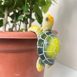 CYjorkbgg Sea Turtle Planter Decorations - 2PCS Resin Hanging Turtle for Pot Tortoise Figure Plant Pot Hanger Small Statue for Terrapin Cute Plant Terrapin Sculptures for Indoor Outdoor Garden Patio