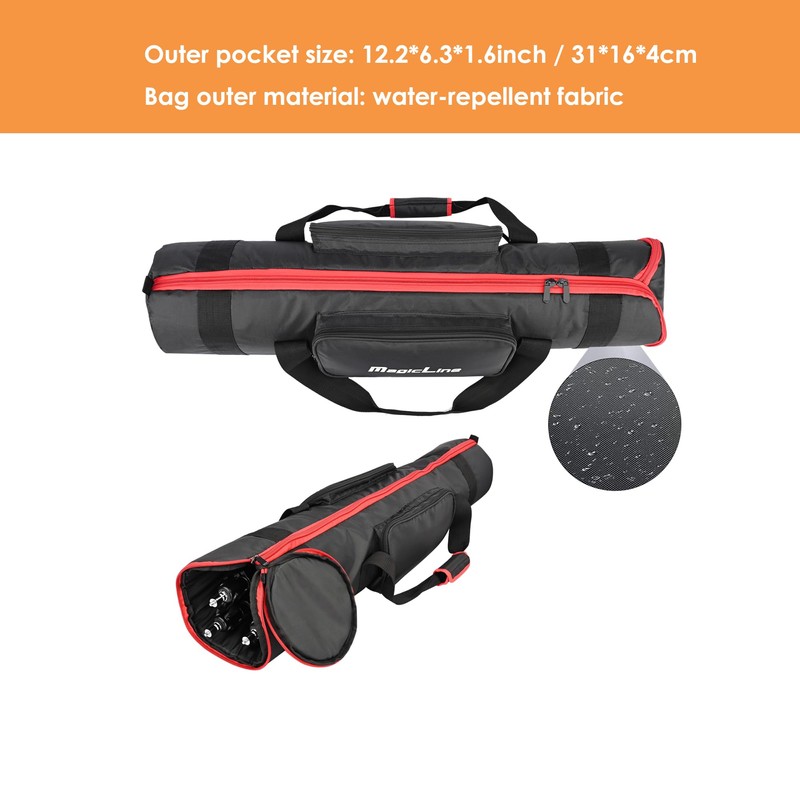 MagicLine Tripod Carrying Case Bag 33.5x7.9x7.9inch, with 2 Outer Pockets+1