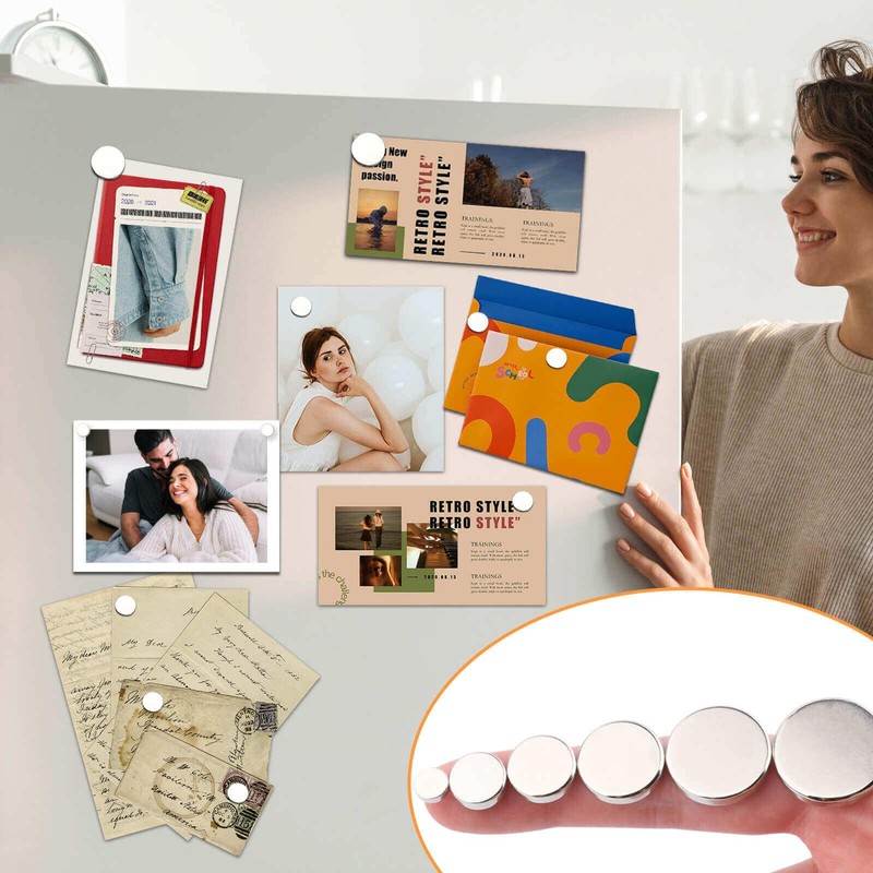 DGDUBRB 15x2mm Fridge Magnets, Super Strong Neodymium, Multi-Use Whiteboard Magnets,