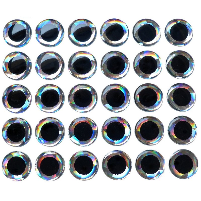 Brule 3-D Hard Epoxy Eyes (Silver, 12.7mm)