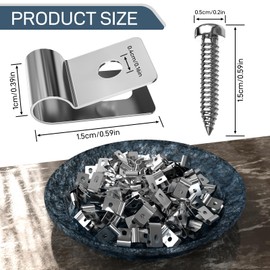 DfuGift Stainless Steel Fence Wire Clips – 200 Pack Fence Clamps with Screws for Attaching 12-16 Gauge Wire to Wooden and Metal Fence Posts
