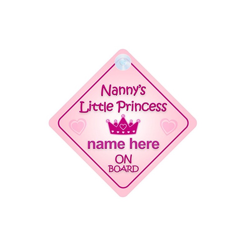 Nanny's Little Princess On Board Car Sign New Baby /