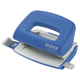 Leitz NeXXt Recycle Mini Hole Punch, 10 A4 Sheet Puncher, 100% Recyclable, Steel & Recycled Plastic, Eco Friendly, Recycle Range, Blue, 50100035