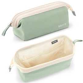 MAMUNU Pencil Case Large Capacity, Wide Opening Pencil Case with Zipper Portable Handle, Big Pencil Pouch, Aesthetic Pencil Case Stationery Organizer for Office College Teen Girls Men Women