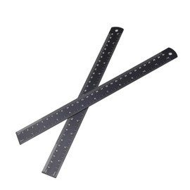 2 Pack 30 Centimeters/300 millimeters Ruler, Metal Ruler Shatterproof Straight Black Aluminum Alloy Ruler Sets Tool for School and Office Measuring