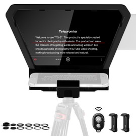 GVM Teleprompter with Remote Control and Teleprompter APP Compatible with iOS/Android, Teleprompter Portable Remote Control & Flexible Holder for Online Meeting, Video Recorder