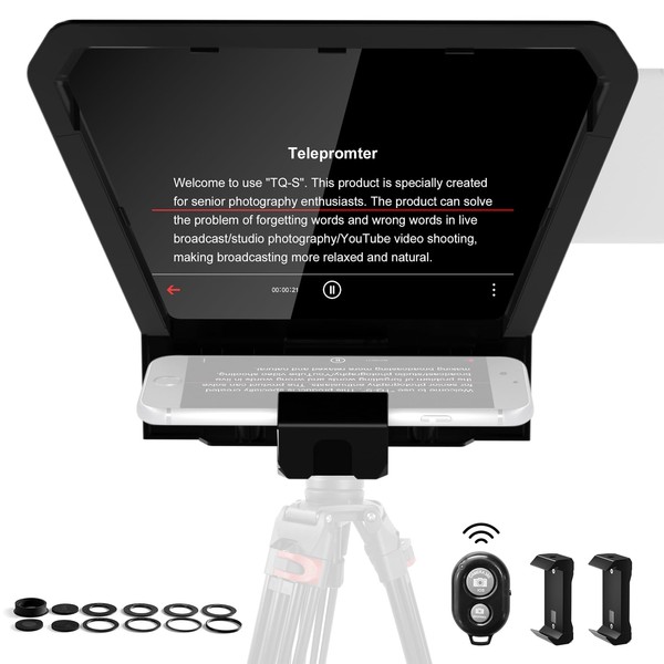 GVM Teleprompter with Remote Control and Teleprompter APP Compatible with