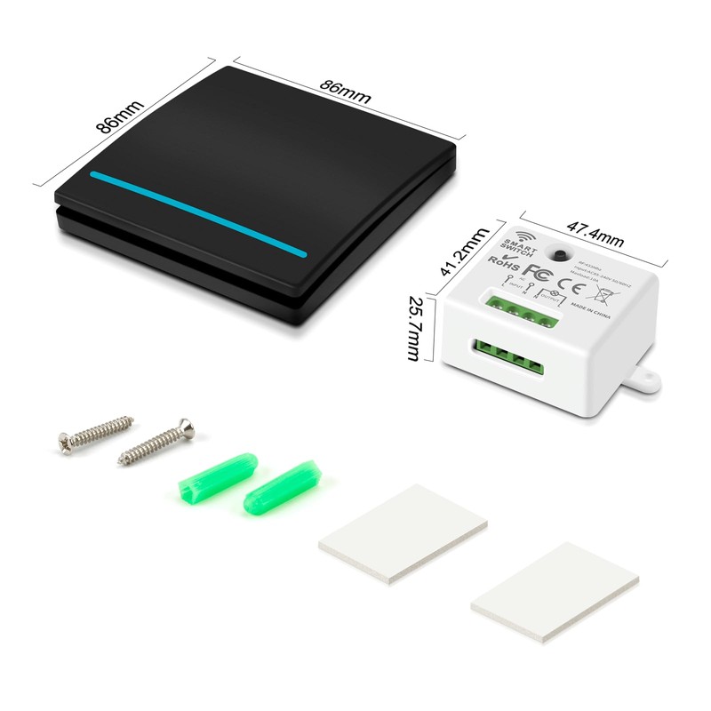 RGBZONE Wireless Light Switch and Receiver Kit, 100FT RF Range