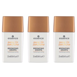 essence Drop of Sunshine Bronzing Drops, Bronzer, Brown, Moisturising, with Vitamins, Nourishing, Natural, Vegan, Oil-Free, Paraben-Free, No Microplastic Particles, Pack of 3 (3 x 25 ml)