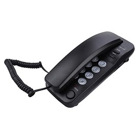 Tbest Teléfono Alámbrico para Casa, Extensión de Línea Fija para Pared Sin Función de Llamada, Compatible con Sistemas Telefónicos convencionales, Color Negro
