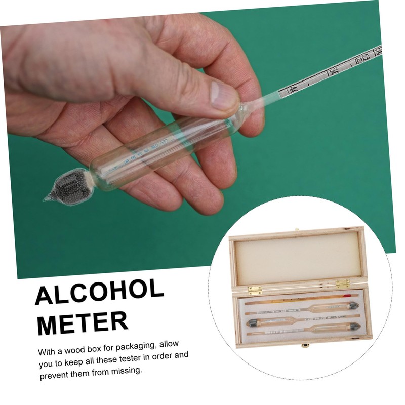 BIUDECO 4pcs Alcohol Hydrometer Tester Glass Meter Distilled Alcohol Measurement