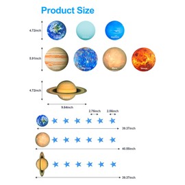 Solar System Decoration Banner, Eight Planet Garland with Blue Shimmer Star, Premium Paper Galaxy Outer Space Garland for Kids Bedroom Decor, Astronaut Birthday Party Supplies, SONGTIY