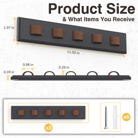 Durmmur Durmmur 3 Pack Sunglass Organizer, Wall Mounted Sunglasses Organizer, Wooden Glasses Holder Sunglass Holder, Sunglasses Rack for Hanging Your Multiple Eyeglasses, for Wall, Home Decor(Dark Grey)