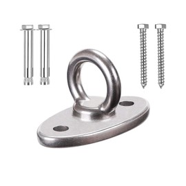 Ceiling Hook Heavy Duty M8 Eye Plate Swing Hook Up to 500 kg High-Quality Stainless Steel 304 Wall Eyelet Hook for Wooden Beams Punch Bag Ceiling Mount Hanging Chair Sling Trainer Yoga