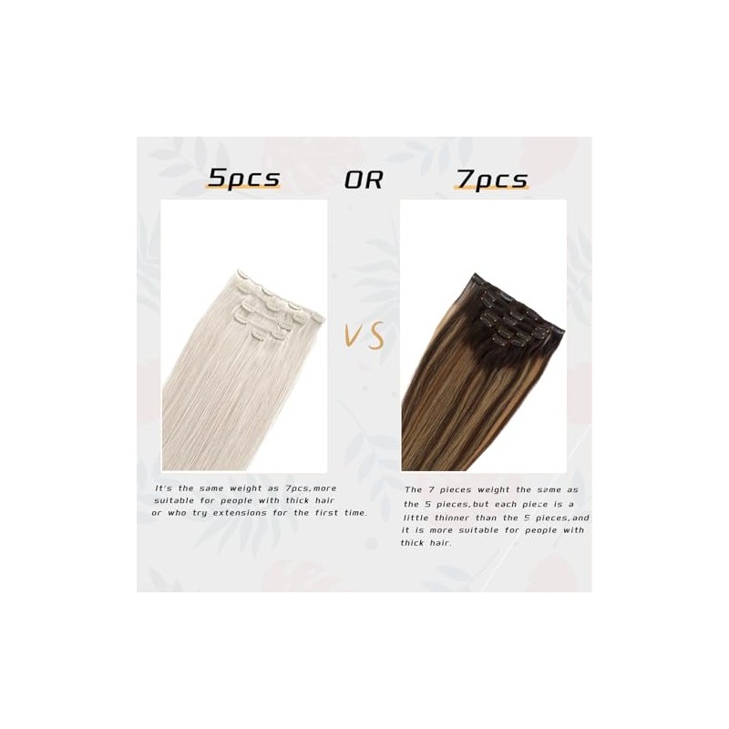 Extensiones De Cabello Liso Con Clip, Cabello Humano Real 100%