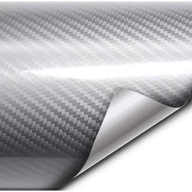 VVIVID Epoxy High Gloss Carbon Vinyl Automotive Wrap Film DIY Easy to Install No Mess (20ft x 5ft, Silver)