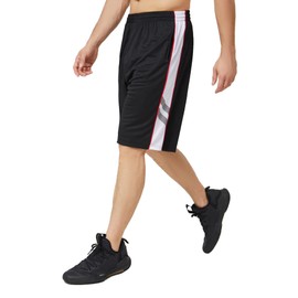 Men's Basketball Shorts - Quick-Dry, Breathable Mesh, Pockets, Drawstring, 9-11 Inch Inseam for Athletic Performance 3X-Large,Black White