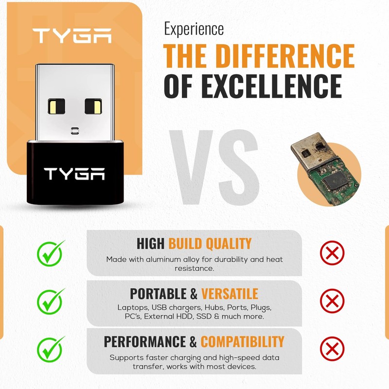 TYGA STORE USB Type C Female to USB Type A