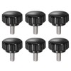 sourcing map 6pcs Knurled Clamping Knobs M5 x 12mm Metric