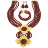 aczuv Fashion African Bead Necklace Nigerian Beads Wedding Jewelry Sets