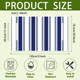 WEBEEDY Golf Cart Seat Covers - Blue White Stripe Pattern, Microfiber Golf Cart Seat Towel Blanket Breathable Seats Covers Protector for Summer 2-Seat Club Car Accessories, 130x78.5 cm