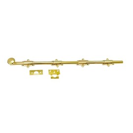 QCAA Solid Brass Dutch Door Bolt, 36", Polish Brass Lacquered, 1 Pack, Made in Taiwan