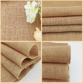 HEMEIREN Jute Hessian Table Runner Roll Upholstery Fabric Natural Jute Hessian Burlap Cloth Craft Wedding Party Rustic Coffee Table Decoration (1 Hessian Roll) (30 x 10m)