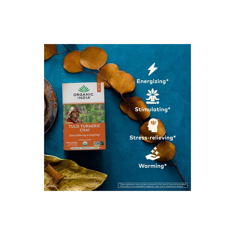 Organic India Té Chai Tulsi Y Cúrcuma Organic India, 18